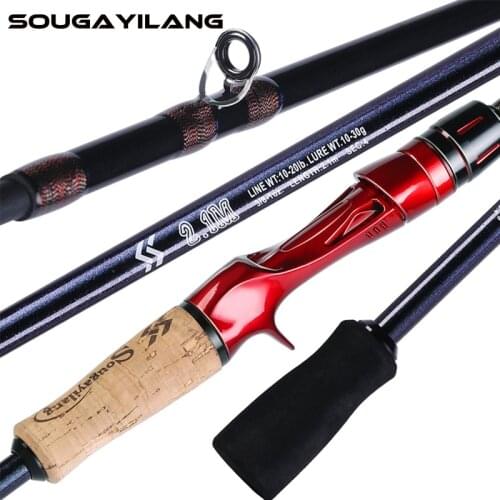 Sougayilang Portable4 Sections 1.8m-2.4m Casting Fishing Rod 100% Carbon Surper Hard Fishing Pole Portable 4 Sections Travel Rod