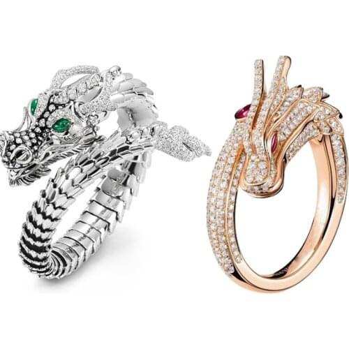 Unique Style Dragon Rings Steampunk Dragon Ring For Women Men Retro Hip Hop Personality Ring Party Gothic Jewelry Adjustable