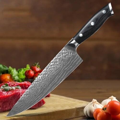 Damacus Chef Knife Ultra Sharp Professional Chefs Knife 8 Inch High Carbon German Stainless Steel Forged Blade Kitchen Knife