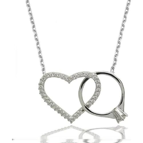Silver Eternity Solitaire Women 'S Necklace