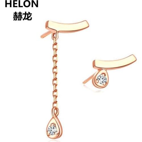 0.03ct SI/H Full Cut Natural Diamonds Stud Earrings Solid 18k Rose Gold Women Earrings Fine Jewelry Engagement Wedding Earrings