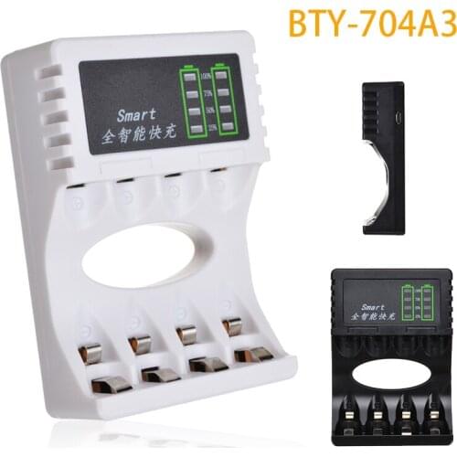 1pcs 4 Slots LED Display Battery Charger Smart Rechargeable Battery Chargers for AA/AAA Ni-MH/Ni-Cd Rechargeable Battery