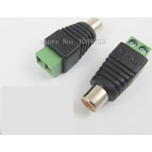 10pcs CAT5 To Camera CCTV Video AV Balun Phono RCA female jack Connector Adapter Terminal block Drop Shipping