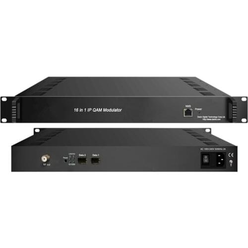 16 IN 1 IP QAM Modulator IP to DVB-C Hotel and Hotel Cable TV Front-end Equipment Multiplexing Scrambling Modulator