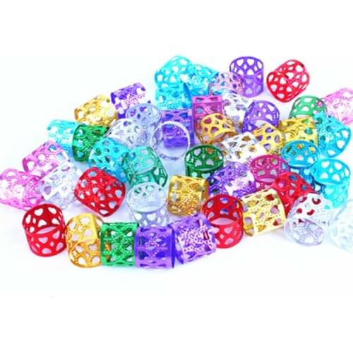 20 Pcs Silver Golden Hair Beads for Dreadlocks Hair Braid Tubes Cuffs Beads Adjustable Dreadlock Bead Clip 12*10 mm