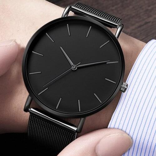 2020 fashion casual quartz watch simple Reloj stainless steel quartz watch mesh watch erkek kol saati masculino clock