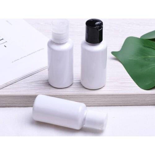 40ml X 48 Empty White PET Bottle With White Transparent Black Disc Top Cap Travel bottle Set Small Size Refillable Bottles