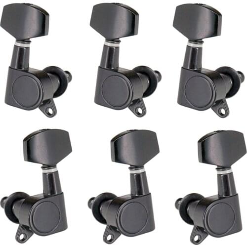 6 Pieces Black Acoustic Guitar Machine Heads Knobs Guitar String Tuning Peg