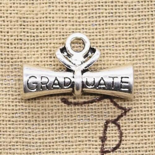 6pcs Charms Diploma Graduate 22x13mm Antique Making Pendant fit,Vintage Tibetan Silver color,DIY Handmade Jewelry