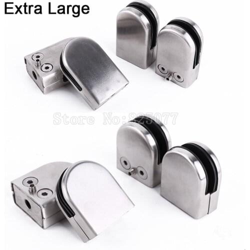 8PCS Extra Large Stainless Steel Glass Bracket Clamp Holder Flat Round Bottom for 13-15mm Glass Balustrade JF1524