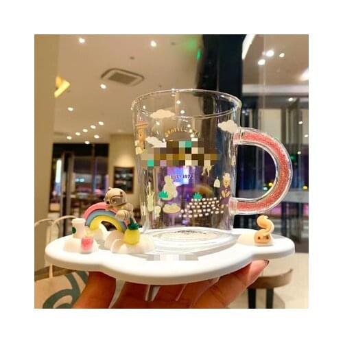 Star Cup African Season Coffee Animal Glass Set Bear Stirring Rod Girl Cute Cold Diamond Water Cup