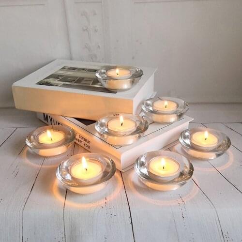 Votive Tea Small Light Clear Glass Candle Holder Home Decor for Wedding Candelabra Church Parties Aromatherapy