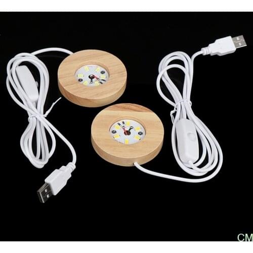 Wood Light Base Rechargeable Remote Control Wooden LED Light Rotating Display Stand Lamp Holder Lamp Base Art Ornament New