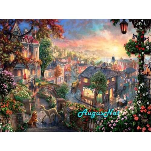 Fairyland diamond painting full square scenery diamond dots cartoon wonderland rhinestones pasted picture wall art crafts gifts