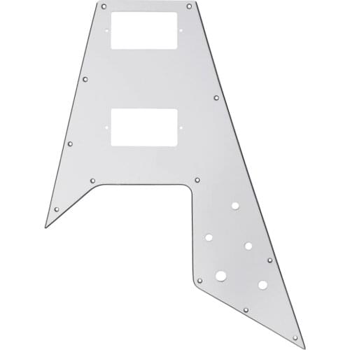FLEOR Flying V Pickguard Electric Guitar Scratch Plate White 3Ply for Guitar Parts