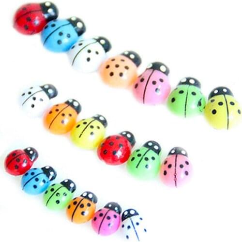 Hot Sale 60% 100Pcs Colorful Mini 3D Wall Stickers Home Decor Kid Toys DIY Ladybird Ladybug