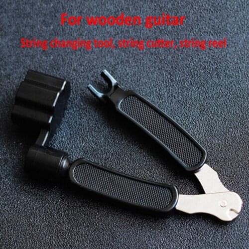 Acoustic guitar string changing tool installed string trimmer winding and winding three-in-one pliers stringing nail remover bak