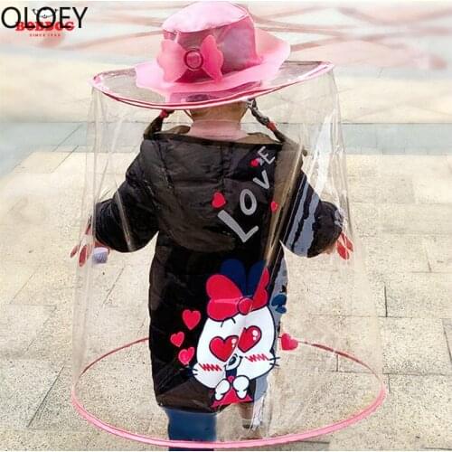 Boys and Girls Full Coverage Capsule Rain Gear Creative Kids Clear Raincoat Protective Anti-spray Cute Rain Poncho Children 2021