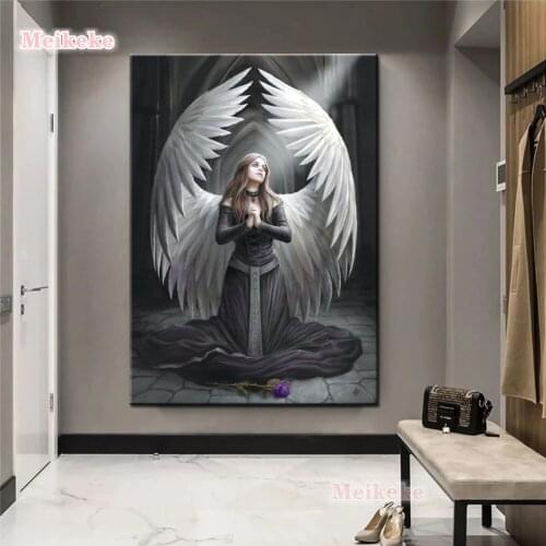 5D DIY Dark wind girl wings picture Diamond Painting Full Square/Round Diamond Embroidery Home Decor Mosaic decor