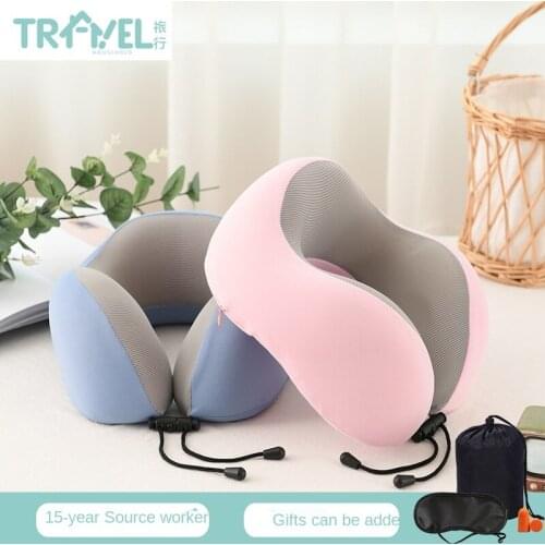 Summer cool memory foam ice silk U-shaped pillow travel cervical pillow office nap pillow slow rebound U-shaped pillow portable
