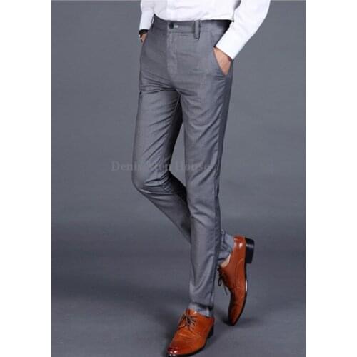 2018 Men Suit Pants Mens Slim Fit Dress Pants Office Trousers Men Big Size Business Classic Mens Office Pants