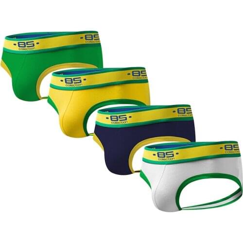 85 4pcs Sexy Gay Jockstrap Men Underwear Comfortable Male Panties Cueca Breathable Penis Pouch Men Thongs G-String Open Backless