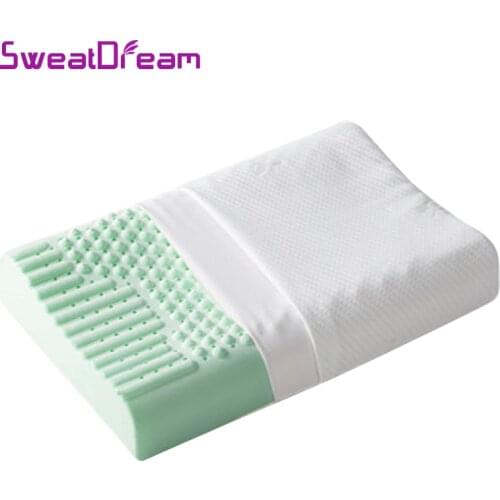 Natural Latex Pillow Sri Lanka Negative Ion Soft Rebound Neck Massage Wave Pillow Orthopedic for Home Latex Pillow Bed Pillow
