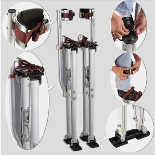 2018 New Aluminum Tool Stilts 24" to 40" Adjustable Inch Drywall Stilt for Taping Painting Painter Taping silver