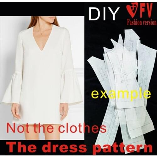 Clothing DIY The dress Dresses Sewing Pattern cutting drawing Dress Sewing Template BLQ-244
