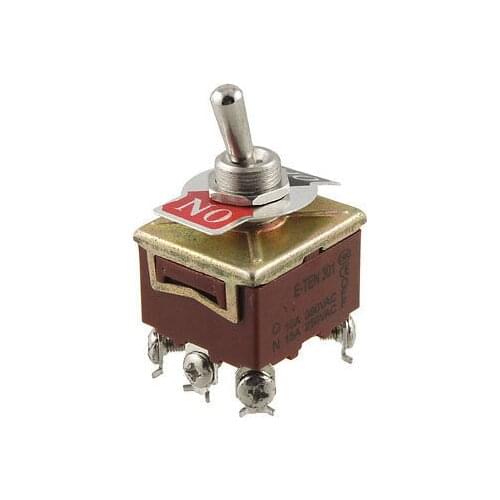On-Off 2 Way 3PST Latching Toggle Switch AC 15A/250V 10A/380V E-TEN 301