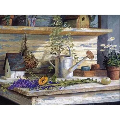 Landscape House DIY Cross Stitch Embroidery 11CT Kits Needlework Craft Set Cotton Thread Printed Canvas Home Sell