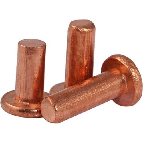Flat Head Rivets Solid Copper Rivet Fasteners M5 6