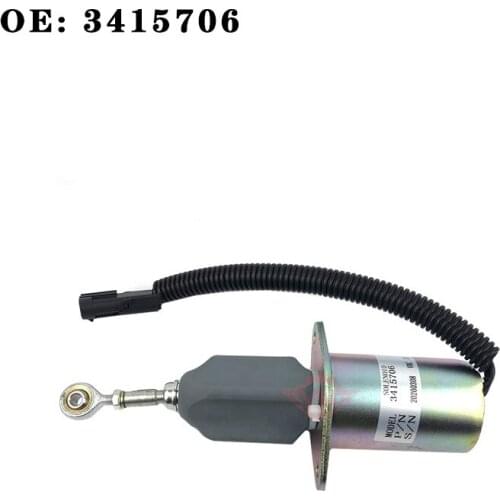 Suitable for high quality brand new excavator parts Cummins 6CT flameout solenoid valve flameout switch 12V OE: 3415706