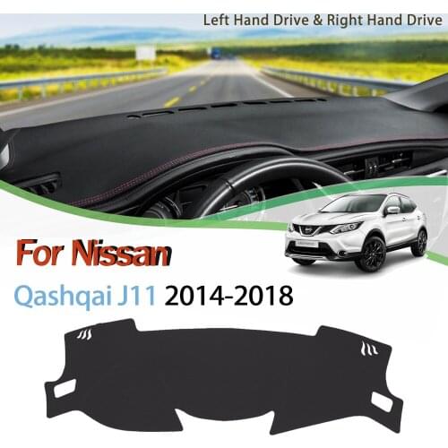 Anti-Slip Mat For Nissan Qashqai J11 2014-2018 Dashboard Cover Pad Sunshade Dashmat Protect Carpet Anti-UV Accessories