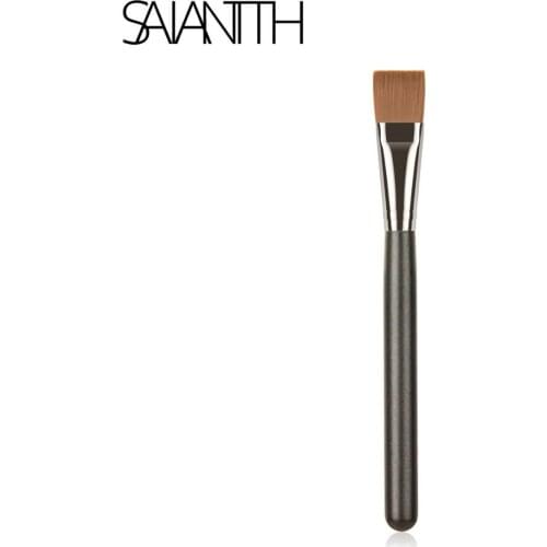 Saiantth 191 foundation makeup brushes flat tongue black coffee beauty tool mask brush professional make up long wood smooth