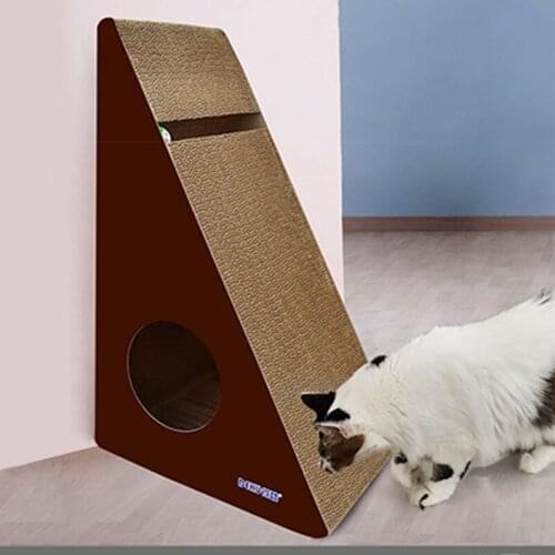 Three Dimensional Triangular Bell Cat Scratch Board Release The Cats Temper Circular Door Opening Design Cat Nest Cat Toys