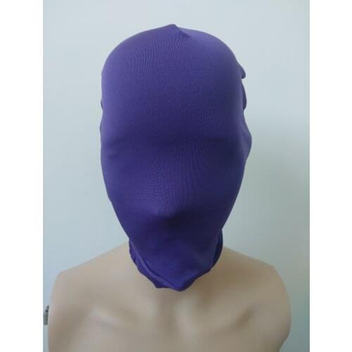 Unisex Zentai Costumes Party Halloween purple color full hood Cosplay Costumes Mask