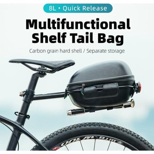 ROCKBROS Bike Bag Waterproof Hard Shell Hang Rear Reflective Light Load-Bearing Saddle Bag EVA Large Capacity Seat Bicycle Bag