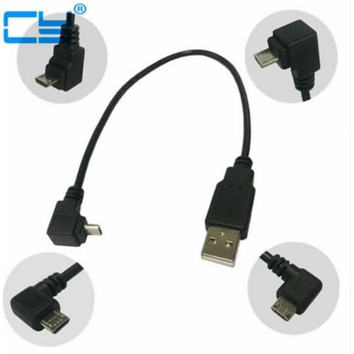 Up & Down & Left & Right Angled 90 Degree USB Micro USB Male to USB male Data Charge connector Cable 25cm-500cm for Tablet