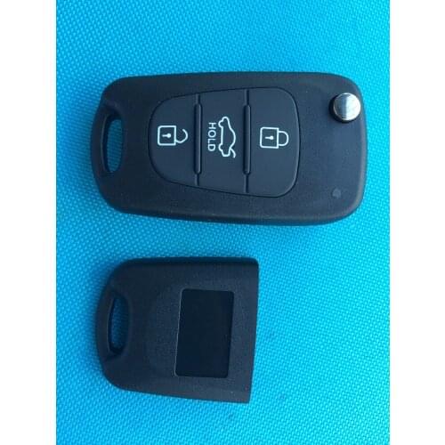 1Pc New Replacement Key Blank 3 Buttons Flip Remote Keyless Case Shell For Hyundai I20 I30 Hold Uncut Blade No Logo Auto Parts