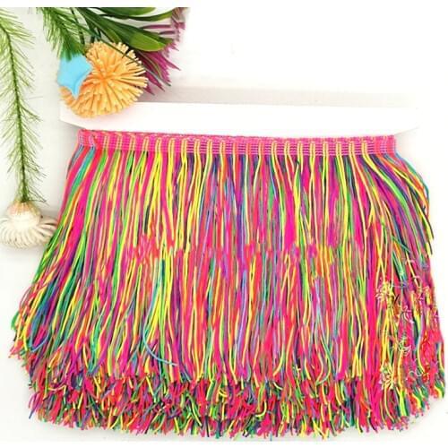 1 Yard Latin Fringe Tassel Assorted Colored Nylon Latin Dress Trimming Dance Dress Macrame Lace Fluro Color Single Line