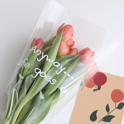 10pcs 60cm Flowers Wrapping Papers opp Transparent Gift Wrapping Papers Floral Gift Package rose bouquet packaging material