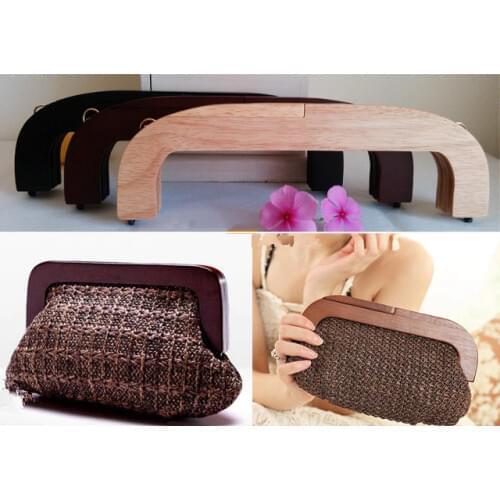 2015 Free Shipping Size 25cm wooden Bag Handle DIY Accessories Bag Hanger China Factory Supplier Wholesale Wooden Purse Frame