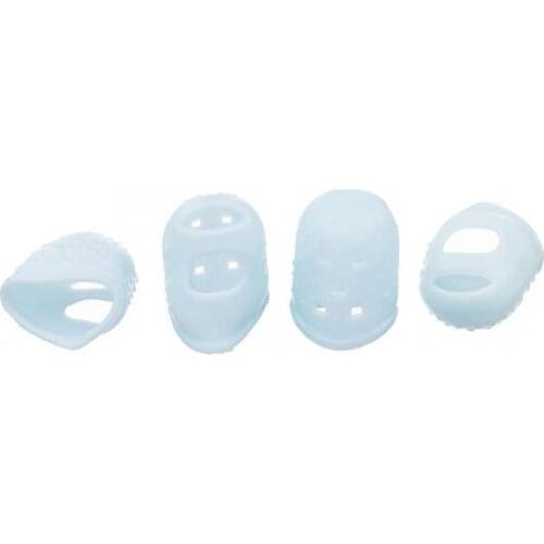 2x Small Blue Fingertip Protector Finger Picks Silicone for Guitar Banjo Bass