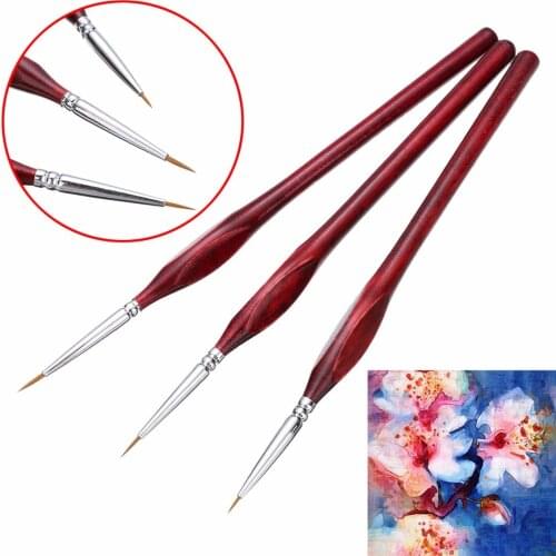 3pcs/set Detail Paint Brushes Professional Sable Hair Detail Miniature Art Nail Brushes for Traditional Chinese Painting