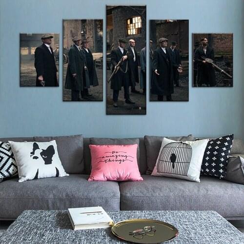 5 Panels HD print Painting peaky blinders Posters Canvas Wall Art Movie Poster Picture Home Decoratio Hanging Painting Printed