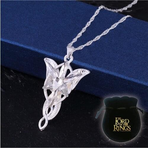 ABBSEE Arwen Evenstar Elf Gümüş Kolye Yüzüklerin Efendisi Akşam Yıldızı LOTR Aragorn Kolye ABBSEE