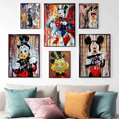 Disney Diamond Painting Graffiti Art Mickey Mouse and Donald Duck 5D DIY Full Diamond Embroidery Cross Stitch Kits Home Decor