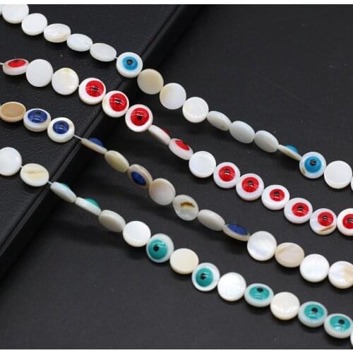 Natural Shell bead mixed Shell Devils Eye round Loose spacer Beads charms for jewelry making DIY necklace bracelet accessories