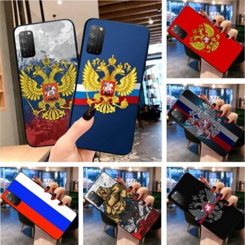 Russian Flag National Emblem Phone Case for Huawei Honor 30 20 10 9 8 8x 8c v30 Lite view 7A pro
